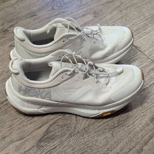 Hoka White and Gray Athletic Shoes